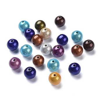 Spray Painted Acrylic Beads, Miracle Beads, Bead in Bead, Round, Mixed Color, 14mm, Hole: 2mm, about 330pcs/500g