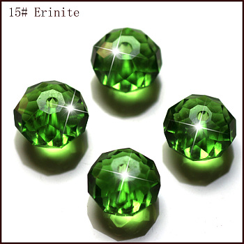 Imitation Austrian Crystal Beads, Grade AAA, Faceted, Rondelle, Green, 8x5.5mm, Hole: 0.9~1mm