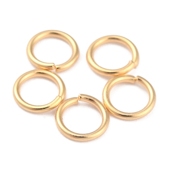 Rack Plating Brass Jump Rings, Open Jump Rings, Long-Lasting Plated, Real 24K Gold Plated, 5x0.8mm, 20 Gauge, Inner Diameter: 3.5mm