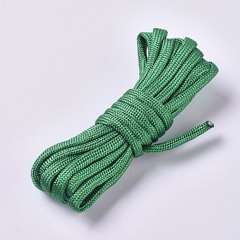 7 Strand Core Parachute Cords, Polyester Cords, Green, 4mm, about 3m/bundle