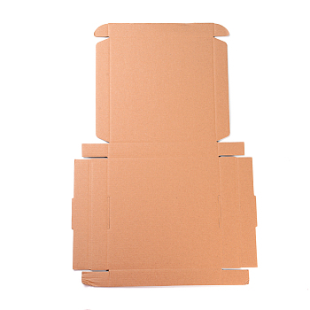 Kraft Paper Folding Box, Square, Cardboard box, Mailing Boxes, BurlyWood, 51x34.5x0.2cm, Finished Product: 21x21x3cm