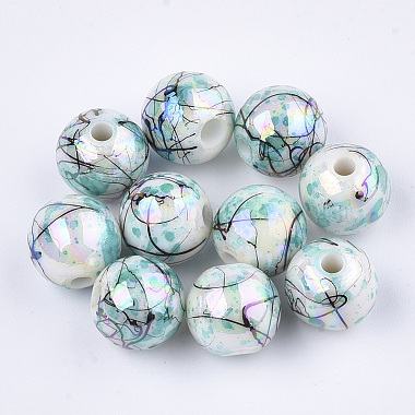 10mm Turquoise Round Acrylic Beads