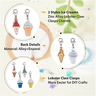 Ice-cream Alloy Enamel Pendant Decorations(HJEW-FH0006-53)-3