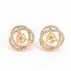 Brass Micro Pave Clear Cubic Zirconia Stud Earring Findings(KK-S356-241-NF)-1