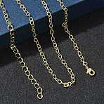 3MM Brass Textured Cable Chain Necklaces for Women, Long-Lasting Plated, Golden, 16.14 inch(41cm)(KK-CBA4FD4-12G)