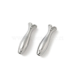 304 Stainless Steel Beads, Fish, Anti-Tarnish, Stainless Steel Color, 14x4x4mm, Hole: 0.9mm(X1-STAS-F320-15B-P)