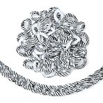 100Pcs Acrylic Linking Rings, Quick Link Connector, for Curb Chain Making, Twisted Oval, Zebra Pattern, White & Black, 17x23x5.5mm(SACR-CJ0001-33)