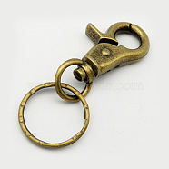 Iron Swivel Clasps with Key Rings, Antique Bronze, 67x25mm(X-HJEW-H017-AB)