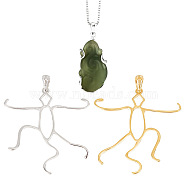 2Pcs 2 Colors 925 Sterling Silver 5 Claw Prongs Pendant Blank Oval Shape Cabochon Settings, Easy Mount Claw Settings, for Irregular Raw Gemstone, with 925 Stamp, Platinum & Golden, 33.5x32.5x1mm, Hole: 5x2.8mm, 1pc/color(STER-DC0001-26)
