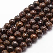 Natural Bronzite Bead Strands, Round, 6mm, Hole: 1mm, about 61pcs/strand, 14.9 inch~15.1 inch(G-D840-57-6mm)