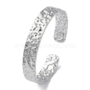 304 Stainless Steel Open Cuff Bangle for Women, Stainless Steel Color, Inner Diameter: 2-1/8 inch(5.33cm)(BJEW-Q770-01P)