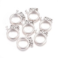 Alloy Pendants, Lead Free & Cadmium Free & Nickel Free, Ring, Antique Silver Color, Size: about 23mm in diameter, 4.5mm wide, 3mm thick(X-EA13275Y-NF)