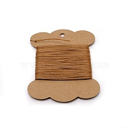 Wax Cord, with Craft Paper Cards, Flat, for Bracelet Making, Gold, 1mm, about 32.81 Yards(30m)/Card(YC-WH0010-01G)