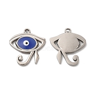 201 Stainless Steel Pendants, with Enamel, Eye of Horus, Stainless Steel Color, 21.5x20x2mm, Hole: 2mm(STAS-J401-VF665-1)