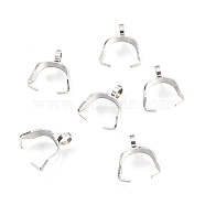 304 Stainless Steel Pinch Bails, Ice Pick Pinch Bails for Pendant Making, Stainless Steel Color, 11.3x3.6mm, Hole: 2.5mm(X-STAS-I179-01B)
