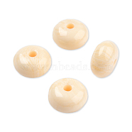 Resin Beads, Imitation Gemstone, Flat Round, Bisque, 8x4.5mm, Hole: 1.6~1.8mm(RESI-N034-02-J02)