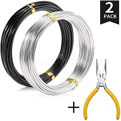 DIY Wire Wrapped Jewelry Kits, with Aluminum Wire and Iron Side-Cutting Pliers, Gold, 17 Gauge, 1.2mm, 10m/roll, 2rolls/set(DIY-BC0011-81B-04)