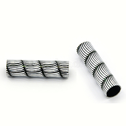 Aluminum Beads, Tube, Black, 29x8mm, Hole: 6.5mm(X-ALUM-D003-01)