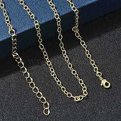 3MM Brass Textured Cable Chain Necklaces for Women, Long-Lasting Plated, Golden, 16.14 inch(41cm)(KK-CBA4FD4-12G)