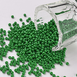 11/0 Grade A Round Glass Seed Beads, Baking Paint, Medium Sea Green, 2.3x1.5mm, Hole: 1mm, about 48500pcs/pound(SEED-N001-A-1028)