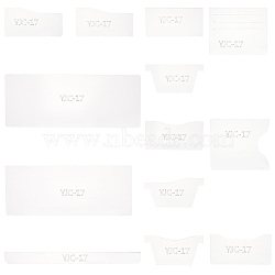 Acrylic Card Bag Templates, Card Holder Template, Leathercraft Tool, Clear, 49~222x19.5~234x2mm, 13pcs/set(DIY-WH0304-816)