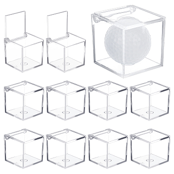 Transparent Plastic Gift Boxes, with Flip Cover, Square, Clear, 5x5x5cm