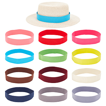 12Pcs 12 Colors Elastic Adjustable Hat Sweatband, Hat Accessories, Mixed Color, 600mm, 1pc/color