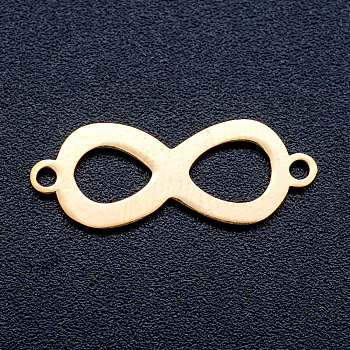 201 Stainless Steel Links connectors, Infinity, Golden, 20.5x8x1mm, Hole: 1.2mm
