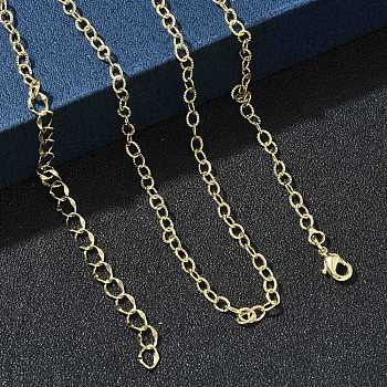 3MM Brass Textured Cable Chain Necklaces for Women, Long-Lasting Plated, Golden, 16.14 inch(41cm)