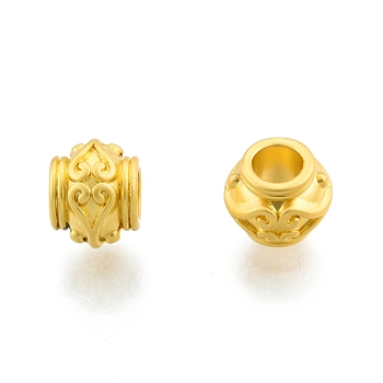 Alloy Beads, Bicone, Matte Gold Color, 8x6.5mm, Hole: 3.5mm