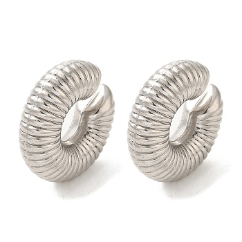 304 Stainless Steel Ear Cuff Findings, Round, Stainless Steel Color, 29x29.5x10mm