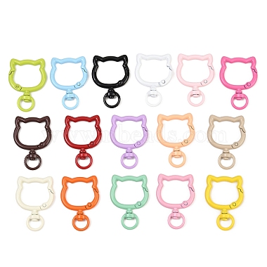 Spray Painted Alloy Swivel Snap Hook Clasps(FIND-T073-02M)-1