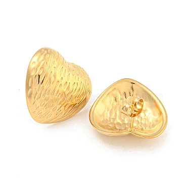 Heart 304 Stainless Steel Ear Studs(EJEW-L290-029G)-2