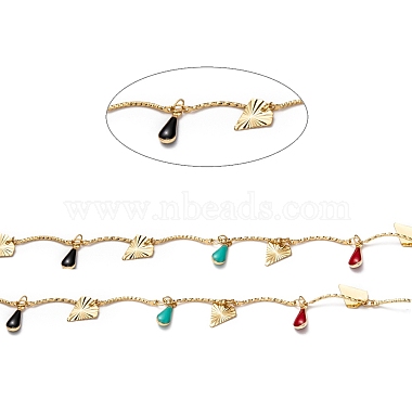 Handmade Brass Curved Bar Link Chains(CHC-I036-46G)-2