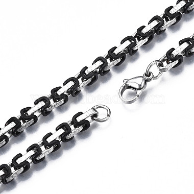 Ion Plating(IP) Two Tone 201 Stainless Steel Byzantine Chain Bracelets(BJEW-S057-95A)-3