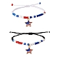 2 pcs 2 ensemble de bracelets en perles tressées avec breloques en alliage d'émail de style(BJEW-SW00045)-1