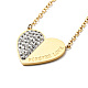 Crystal Rhinestone Heart with Word Forever Love Pendant Necklace(NJEW-P229-11G)-1