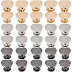 120Bags 3 Colors Iron Semi-Tublar Rivet Studs, for Purse, Bags, Boots, Leather Crafts Decoration, Heart, Mixed Color, 10x10x4mm, Hole: 3mm, 40bags/color(FIND-GF0008-27B)