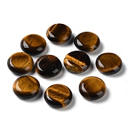 Natural Tiger Eye Flat Round Palm Stones, Crystal Pocket Stone for Reiki Balancing Meditation Home Decoration, 18~18.5x6.4~6.8mm(G-M416-10E)