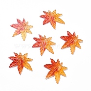 Autumn Theme Acrylic Pendants, Maple Leaf, 22x22x1mm, Hole: 1.2mm(SACR-E002-14)