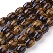 Natural Tiger Eye Beads Strands, Oval, 20x15mm, Hole: 1.5mm, about 20pcs/strand, 15.7 inch(40cm)(G-G731-04-20x15mm)