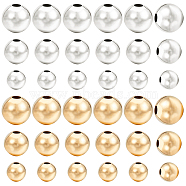 180Pcs 6 Styles Brass Spacer Beads, Long-Lasting Plated, Round, Golden & Silver, 4~6x3.5~5.5mm, Hole: 1.4~2mm, 30pcs/style(KK-BBC0009-85)