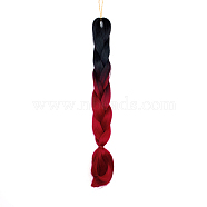 Synthetic Jumbo Ombre Braids Hair Extensions, Crochet Twist Braids Hair for Braiding, Heat Resistant High Temperature Fiber, Wigs for Women, Dark Red, 24 inch(60.9cm)(OHAR-G005-01A)