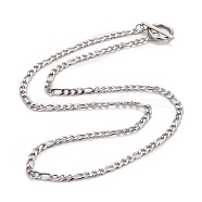304 Stainless Steel Chain Necklaces, Stainless Steel Color, 19.64 inch(49.9cm)(NJEW-A002-06P)