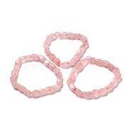 Natural Rose Quartz Nugget Beaded Stretch Bracelet, Inner Diameter: 2-1/8~2-3/8 inch(5.5~6cm)(BJEW-F462-01)