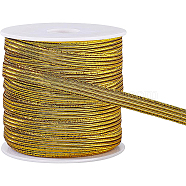 Flat Nylon Elastic Cords, for DIY Accessories, with 1Pc Plastic Empty Spools, Gold, 7mm, about 25.15~27.34 Yards(23~25m)/Roll(EC-BC0001-47C)