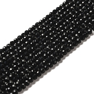 Natural Black Onyx Beads Strands, Dyed, Faceted, Round, 3mm, Hole: 1mm(G-K020-3mm-30)