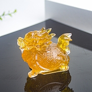 Resin Dragon Turtle Display Decoration, with Natural Citrine Chips inside Statues for Home Office Decorations, 75x50x57mm(PW-WG60221-07)