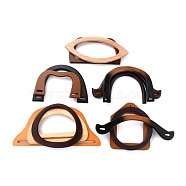 (Defective Closeout Sale: Scratch), Wood Bag Handles, for Bag Handles Replacement Accessories, Mixed Color, 8.1~12x11.7~25.5x0.8~1.2cm, Hole: 3.5~6x3.5~225mm, Inner Diameter: 5.9~8.1x7.8~14.3cm(WOOD-XCP0001-42)