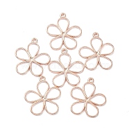 Alloy Hollow Pendants, Flower, Rose Gold, 19x17mm(FIND-YW0004-42RG)